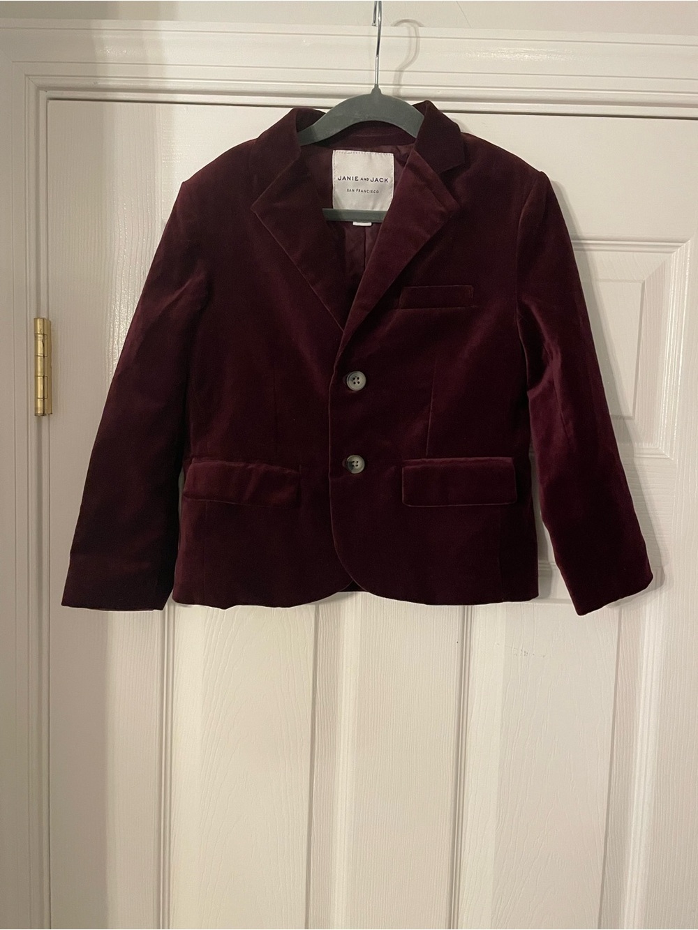 Janie and Jack Boys Burgundy Velvet Blazer Size 4 Holiday Formal